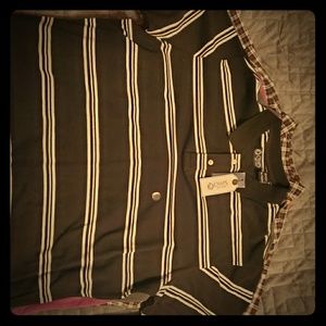 Chaps polo shirt black and white stripes